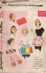 1810 56 EZ TEEN APRON,HATS, BAG, SLIPPERS, CUMMERBUND PATTERN